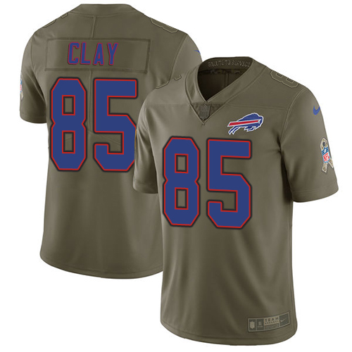 Nike Bills #85 Charles Clay Olive Men's Stitched NFL Limited Salute To Service Jersey